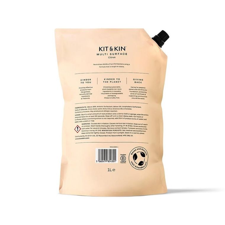 Kit & Kin, naturalny płyn do czyszczenia wszystkich powierzchni, 1l