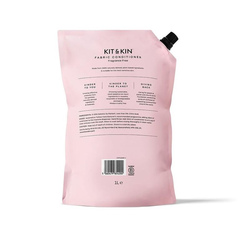 Kit & Kin, naturalny płyn do płukania tkanin, bezzapachowy, 1l