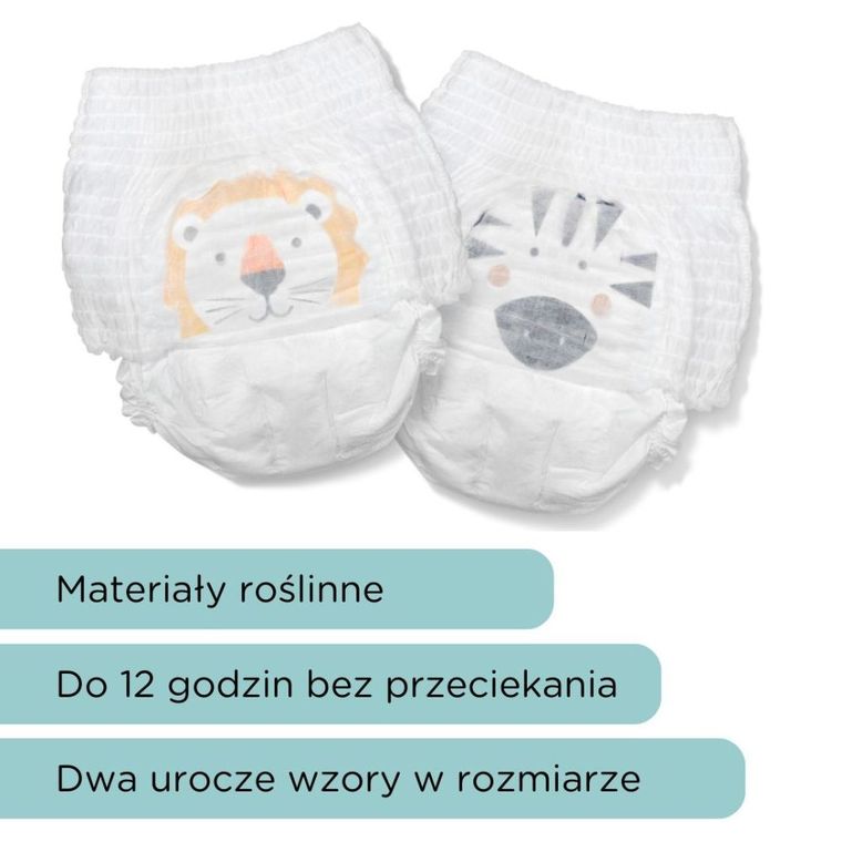 Kit and Kin, Nappy Pants, biodegradowalne pieluchomajtki, rozmiar 5, 12-17 kg, 20 szt.