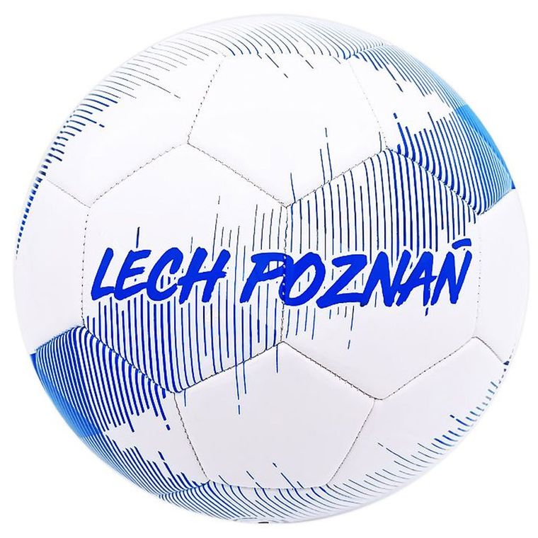 KKS Lech, piłka, Herb Lech Poznań, biało-niebieska, rozmiar 5