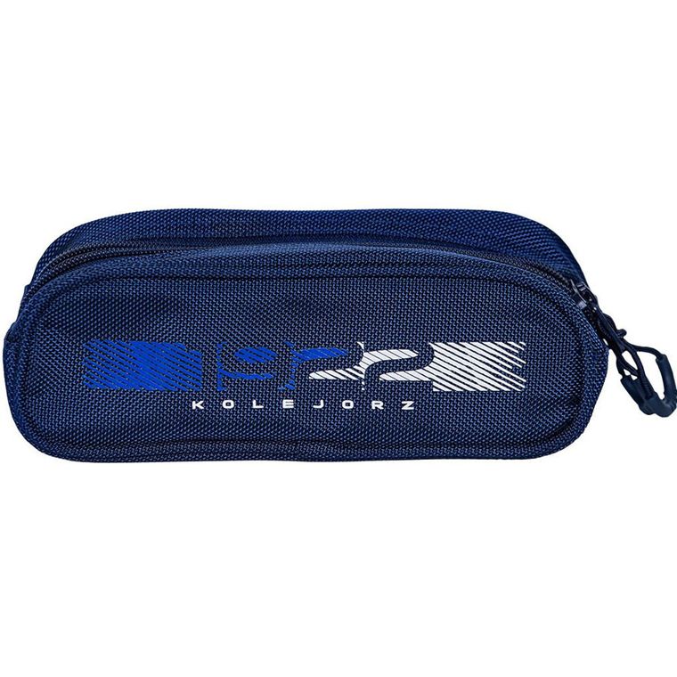 KKS Lech, piórnik saszetka, podwójny, granatowy, 1922 Skrzydełka BS