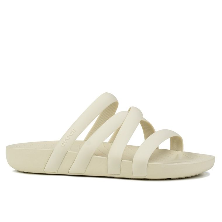 Klapki damskie, beżowe, Crocs Splash Strappy