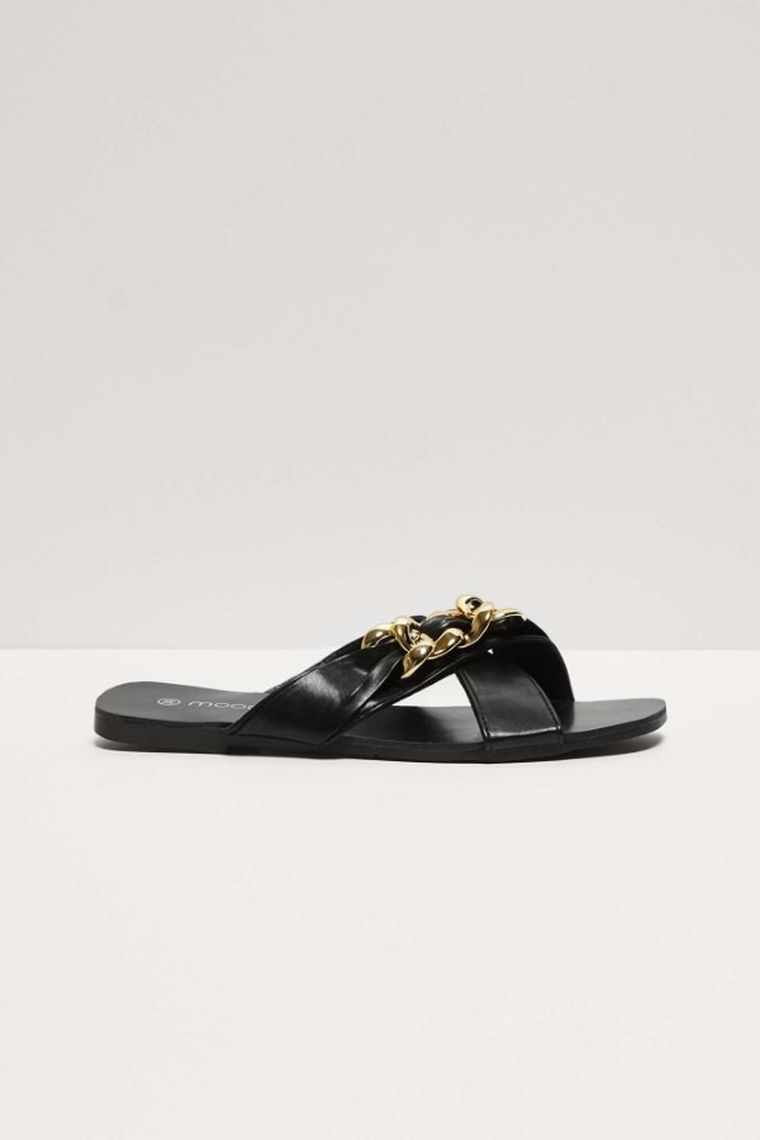 Klapki damskie, czarne, Moodo