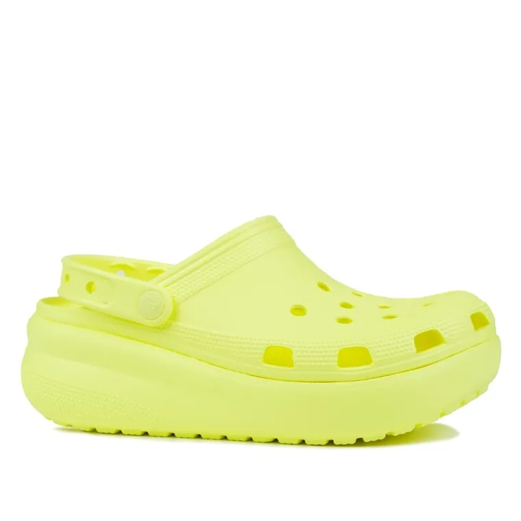 Klapki damskie na platformie, żółte, Crocs Classic