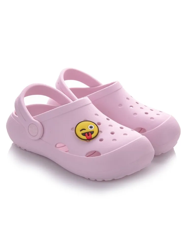 Klapki dziewczęce, jasnoróżowe, Lemigo