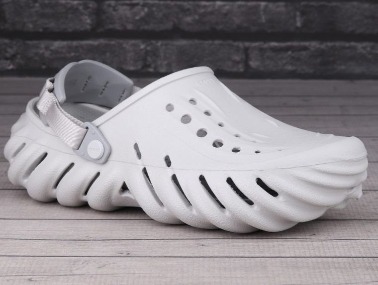 Klapki męskie, szare, Crocs Echo Clog