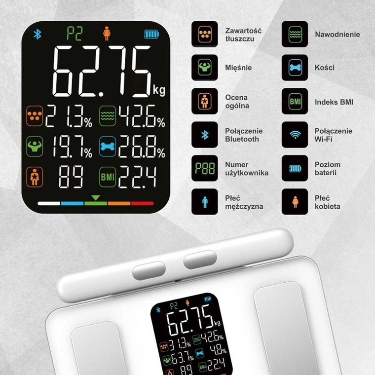 Klausberg, analityczna waga łazienkowa, smart ios android, kb-7857