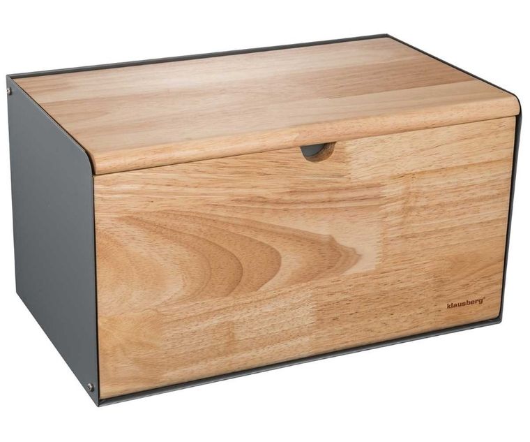 Klausberg, chlebak stalowo-drewniany, dwustronny, szary, KB-7395