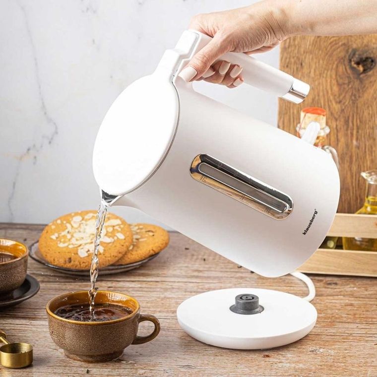 Klausberg, czajnik elektryczny, biały, 1,7l