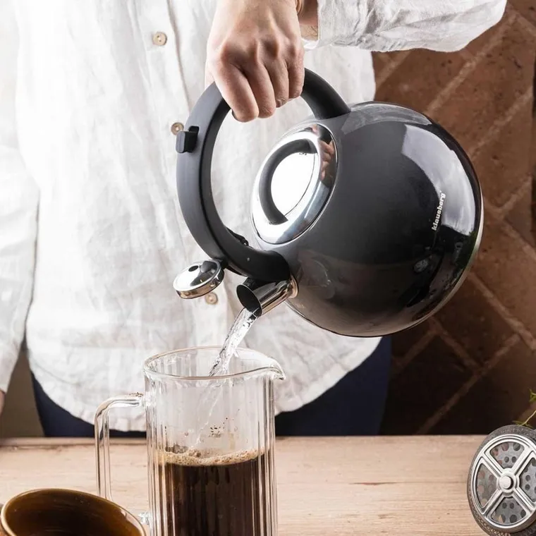 Klausberg, czajnik stalowy z gwizdkiem, grafitowy połysk, 3l, kb-7955