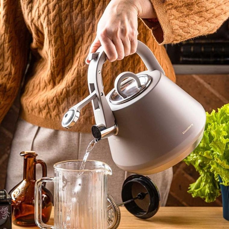 Klausberg, czajnik stalowy z gwizdkiem, szary, 2,5l, kb-7949