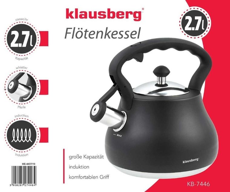 Klausberg, czajnik z gwizdkiem, 2700 ml, KB-7446
