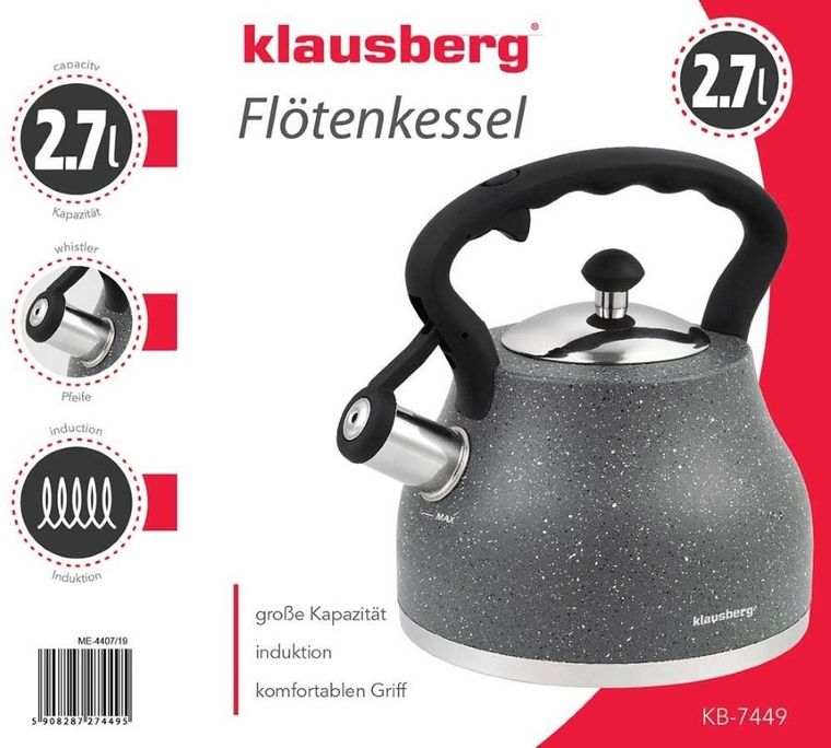 Klausberg, czajnik z gwizdkiem, 2,7L, KB-7449