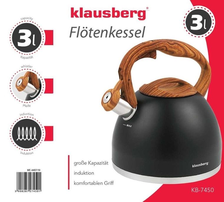 Klausberg, czajnik z gwizdkiem, 3L, KB-7450