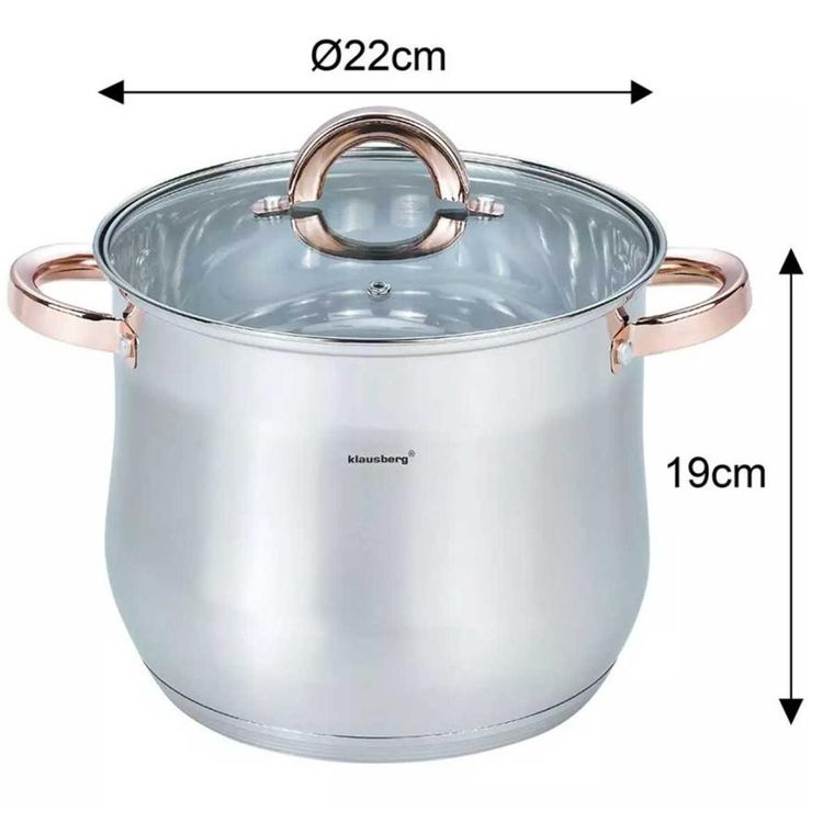 Klausberg, garnek gastro z pokrywą, 22 cm, 7l