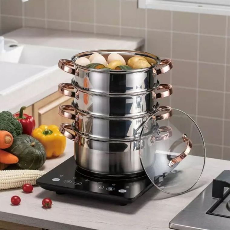 Klausberg, garnek na parę, rose gold, 18 cm, 5 elementów