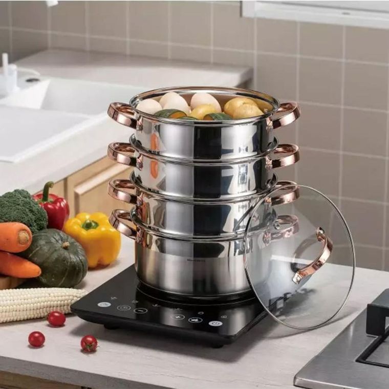 Klausberg, garnek na parę, rose gold, 20 cm, 5 elementów