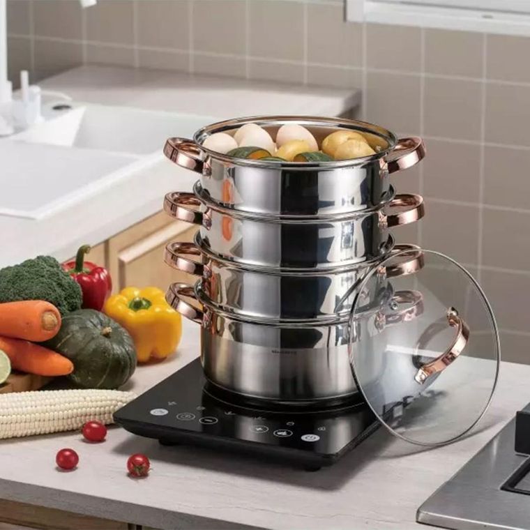 Klausberg, garnek na parę, rose gold, 22 cm, 5 elementów