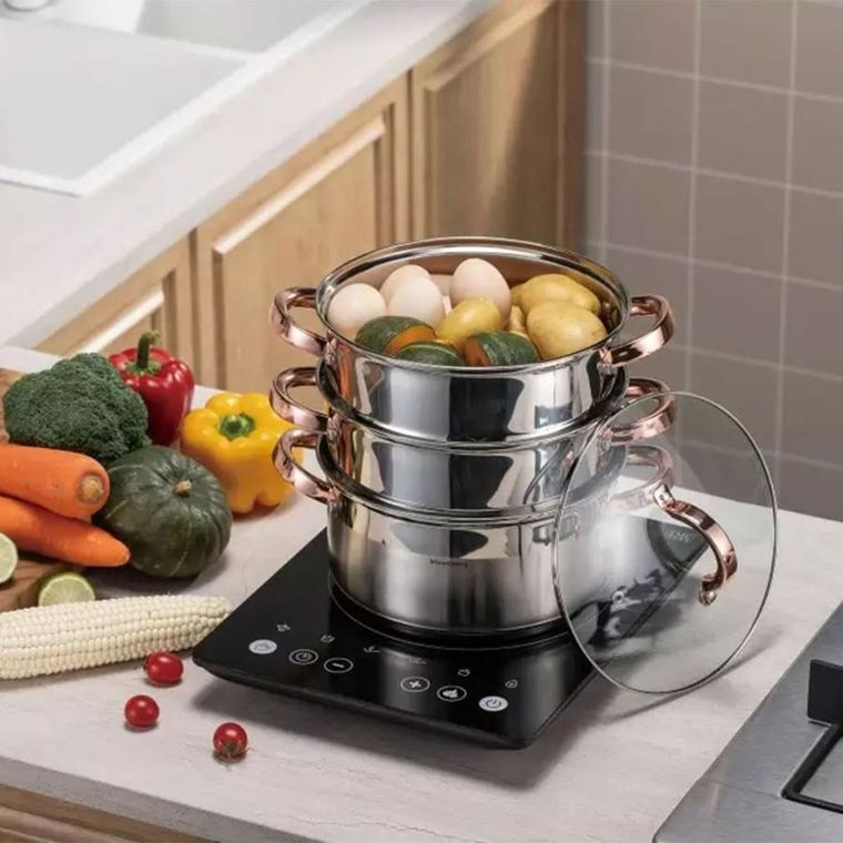 Klausberg, garnek na parę, rose gold, 24 cm, 4 elementy