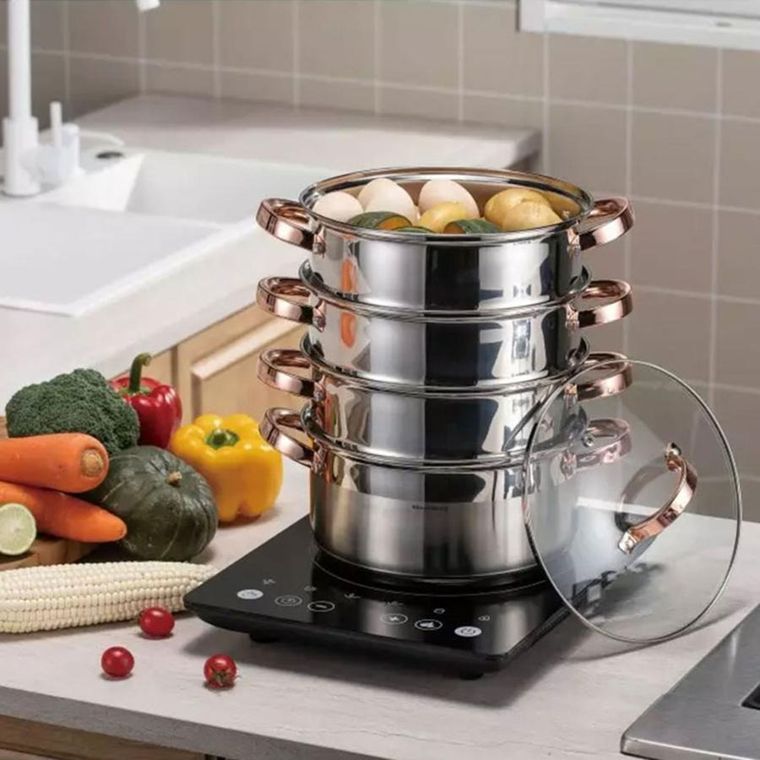 Klausberg, garnek na parę, rose gold, 24 cm, 5 elementów