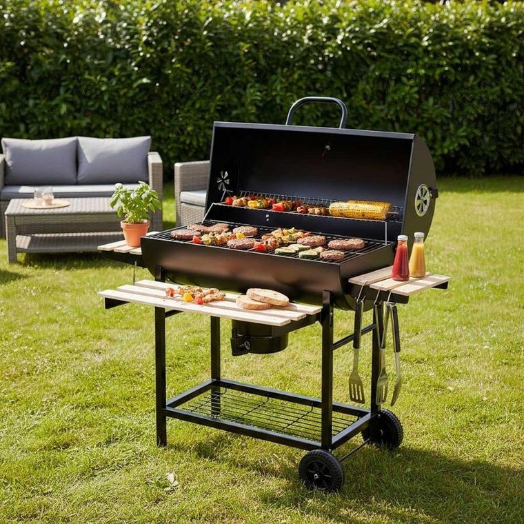 Klausberg, grill węglowy na kółkach z półkami, kb-9033