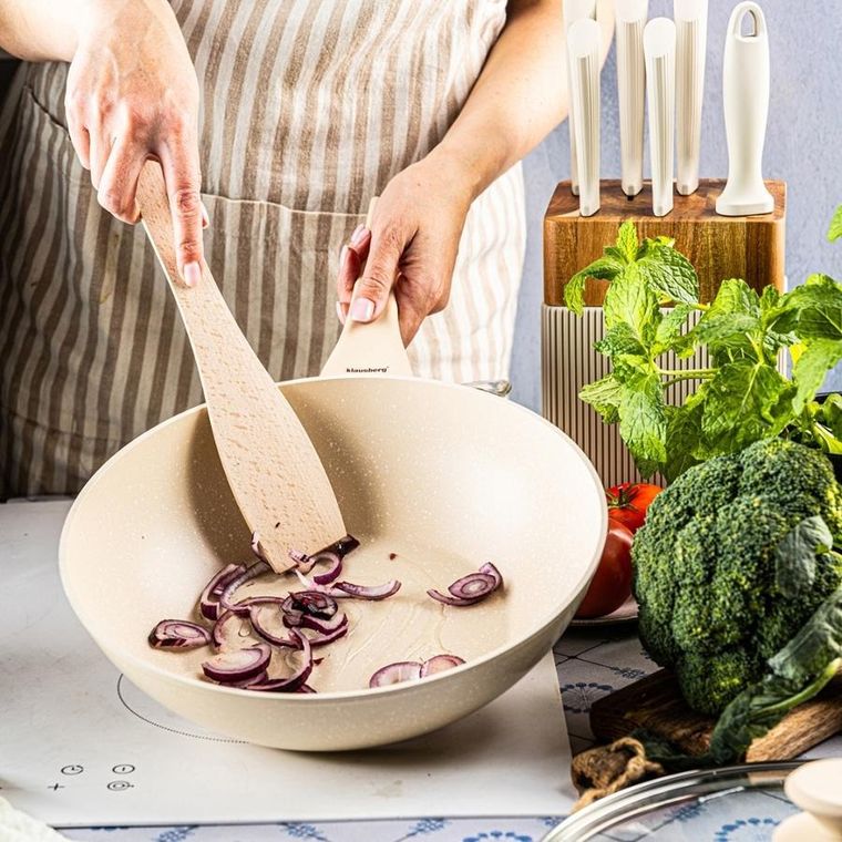 Klausberg, patelnia głęboka, marmurkowa, z pokrywą, 28cm, kb-7991