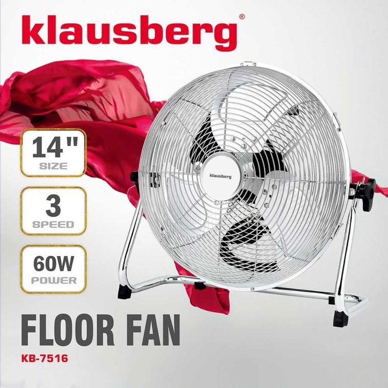 Klausberg, wentylator cyrkulatorowy, podłogowy, 60W, KB-7516