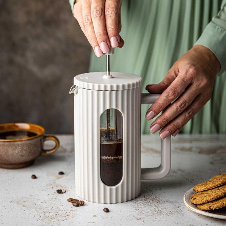 Klausberg, zaparzacz tłokowy do kawy/herbaty, biały, 1000 ml