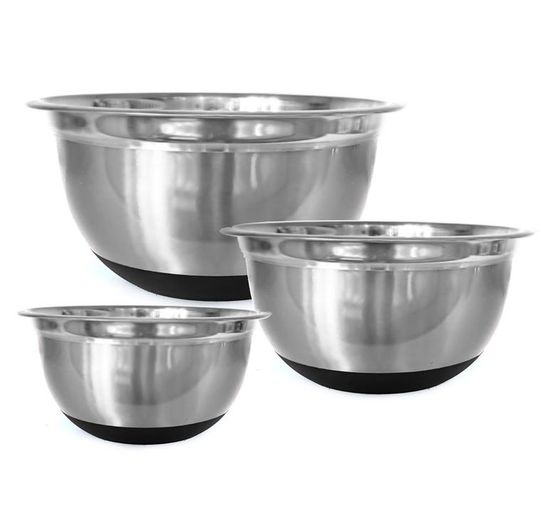 Klausberg, zestaw 3 misek stalowych z podstawą silikonową