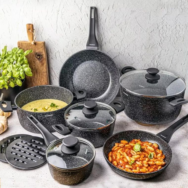 Klausberg, zestaw garnków marmurkowych, 12 elementów, KB-7659