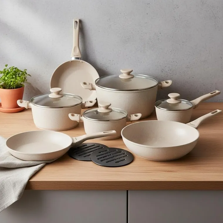 Klausberg, zestaw garnków marmurkowych, 12 elementów, kb-7959