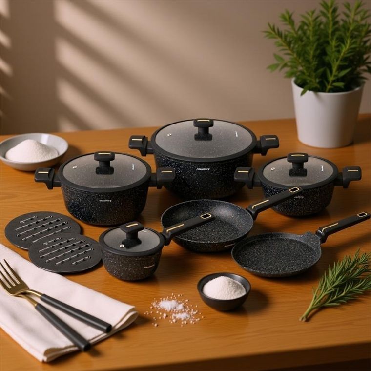 Klausberg, zestaw garnków marmurkowych, 12 elementów, kb-7966