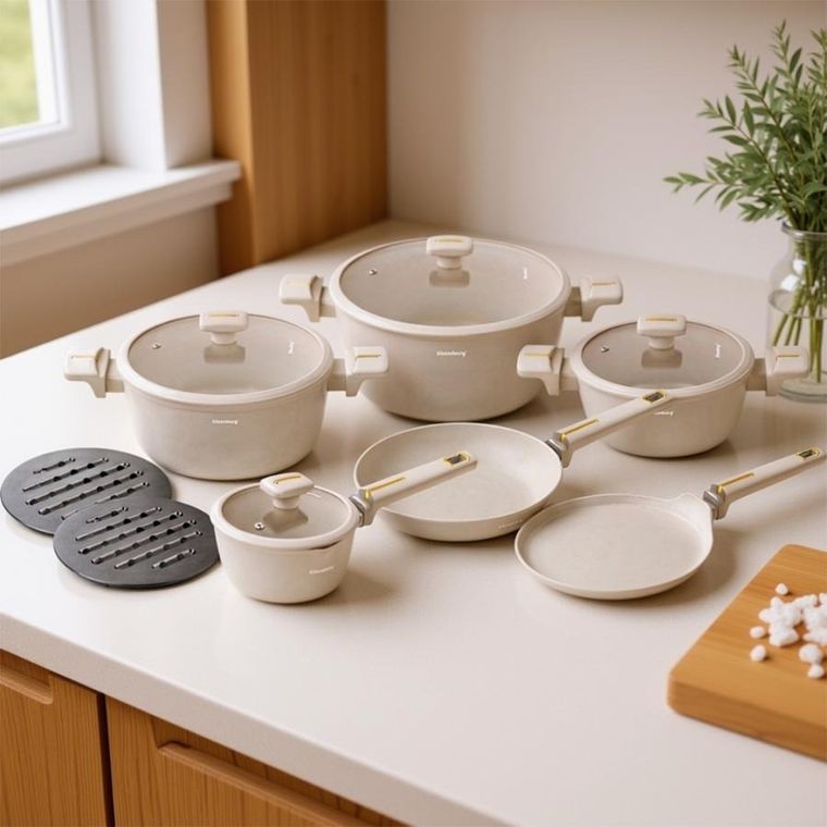 Klausberg, zestaw garnków marmurkowych, 12 elementów, kb-7967