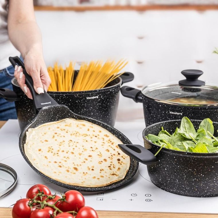 Klausberg, zestaw garnków marmurkowych, 7 elementów, kb-7962