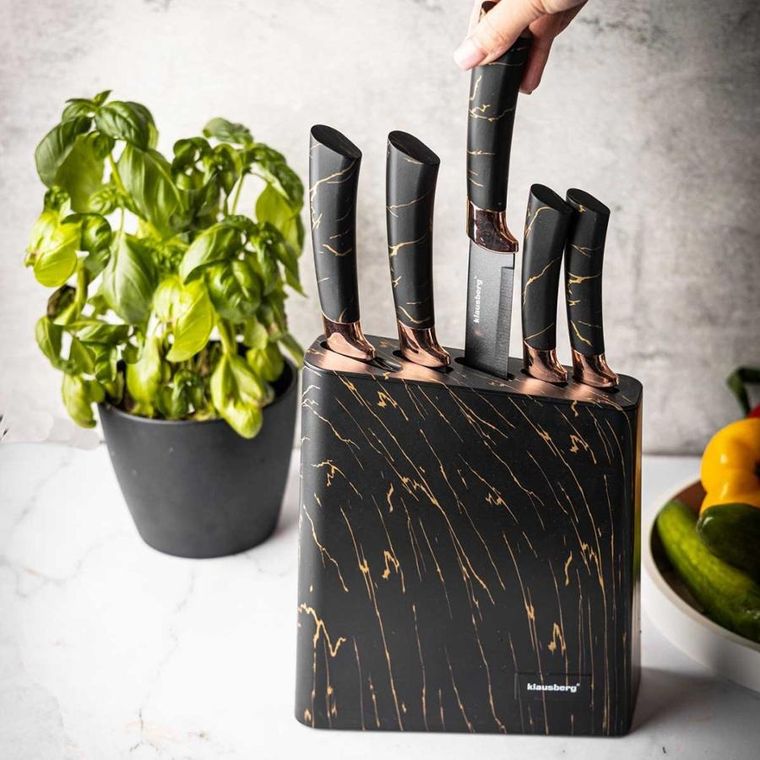 Klausberg, zestaw noży kuchennych w bloku, 5 szt.