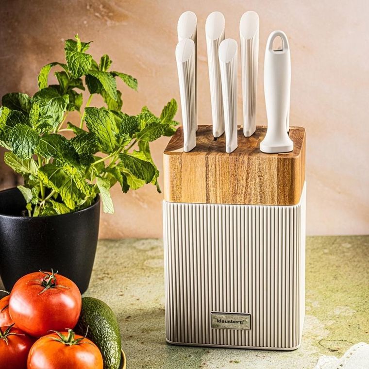 Klausberg, zestaw noży w bloku akacjowym, kb-7984