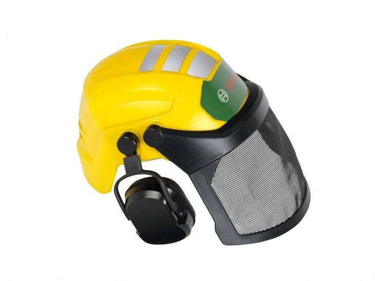 Klein, Bosch, kask drwala z przyłbicą ochronną i nausznikami