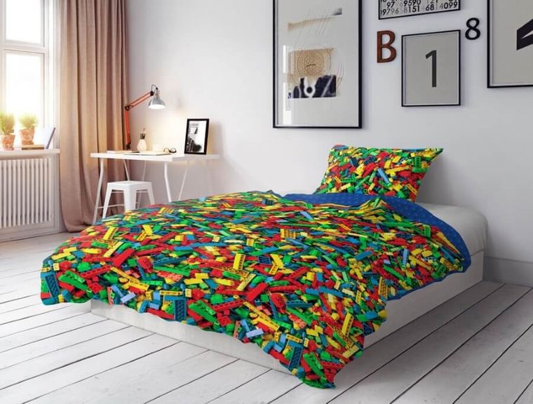 Klocki, 2-częściowy komplet pościeli, 140-200 cm