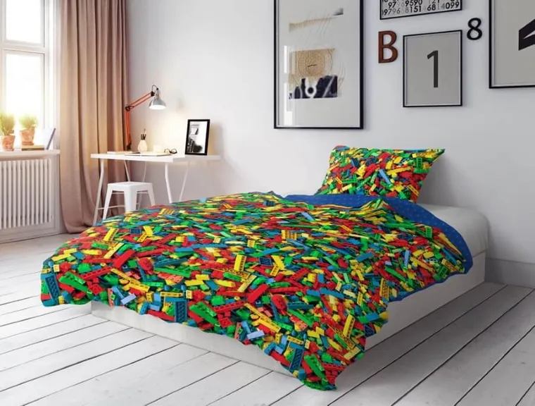 Klocki, 2-częściowy komplet pościeli, 160-200 cm