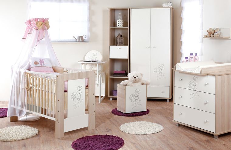 Klupś, Safari, Zajączek, łóżeczko niemowlęce, cappucino, 120-60 cm