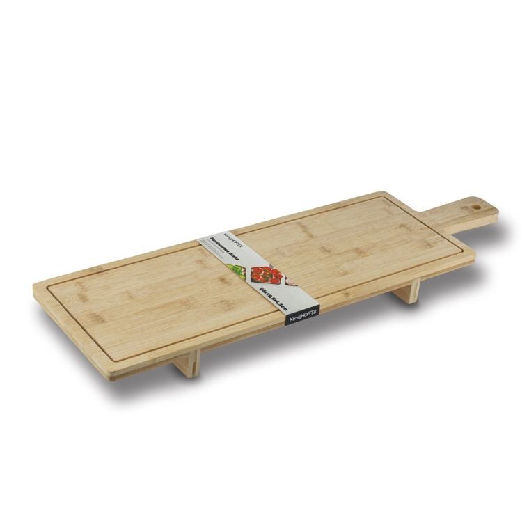 Könighoffer, bambusowa deska do serwowania na nóżkach, 66-19.5-4.5 cm