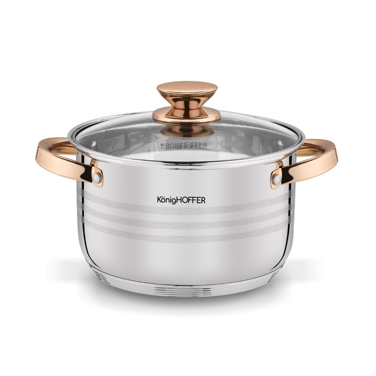 Könighoffer, Bari Rose Gold, komplet garnków, indukcja, 12 elementów