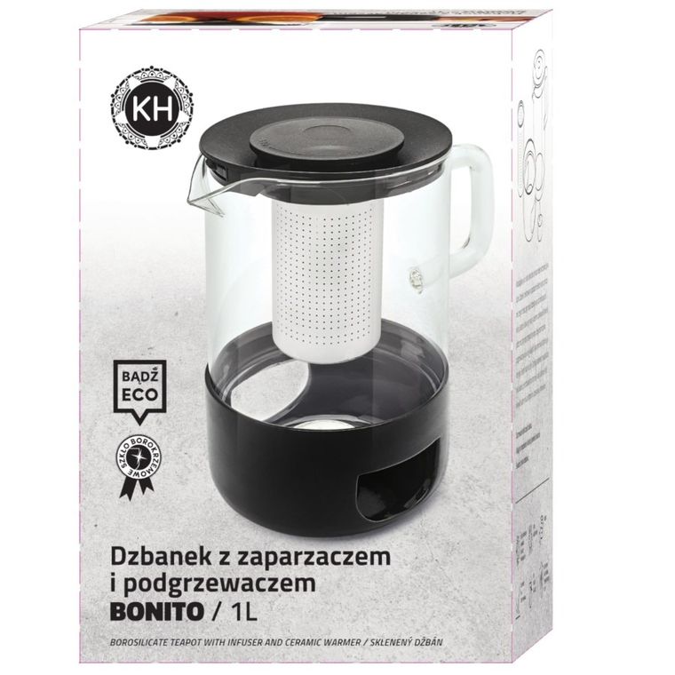 Könighoffer, Bonito, dzbanek do herbaty z zaparzaczem i podgrzewaczem, 1 l