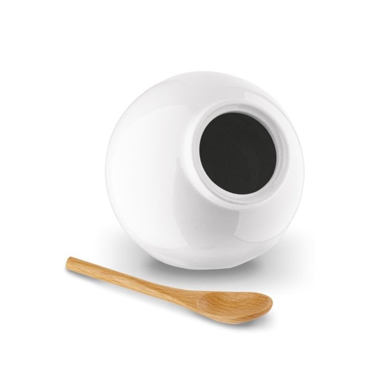 Könighoffer, Ceramic, pojemnik kuchenny z drewnianą łyżeczką, biały