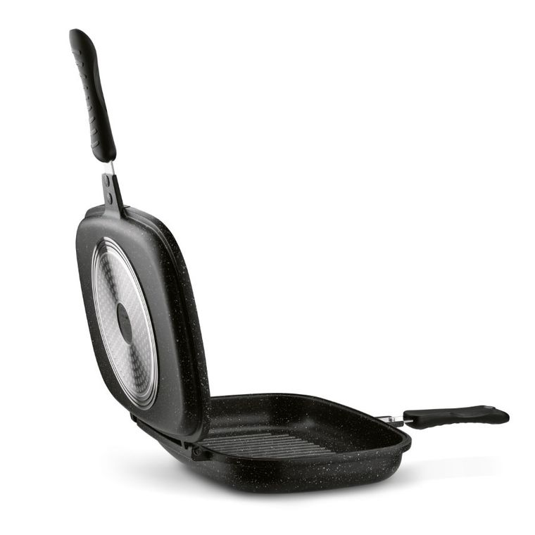 Könighoffer, Doppio Marble, patelnia grillowa dwustronna, marmurowa, 32-24 cm