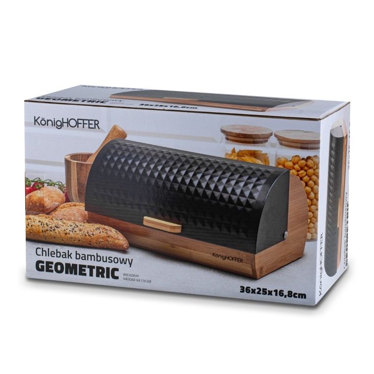 Könighoffer, Geometric, chlebak bambusowy, 36-25-16,8 cm