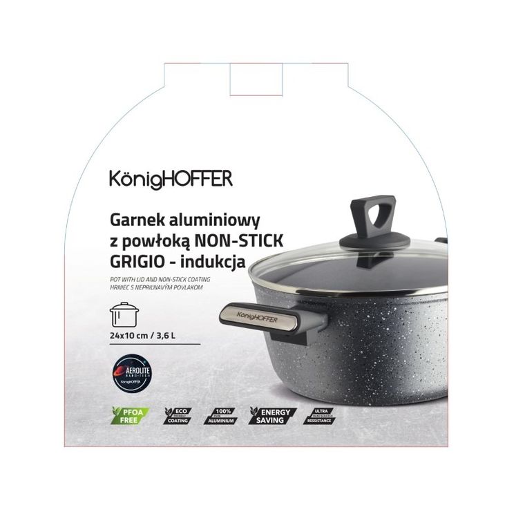 Könighoffer, Grigio, garnek, 24-10,5 cm