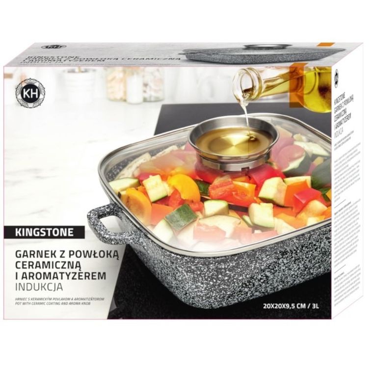 KönigHoffer, Kingstone, garnek ceramiczny, kwadratowy, 3l