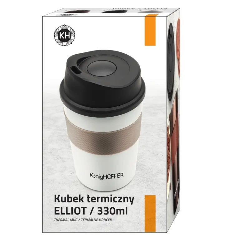 Könighoffer, kubek termiczny, Elliot, szary, 330 ml