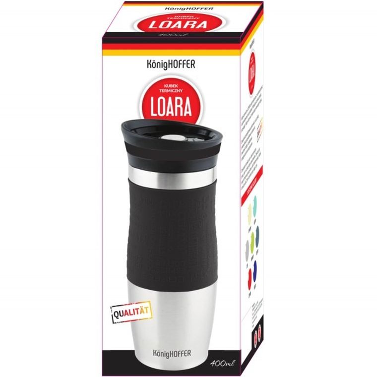 KönigHoffer, Loara, kubek termiczny, czarny, 400 ml